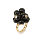 Bague grelots en or jaune, onyx et diamants - Castafiore