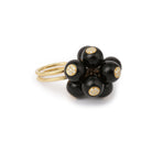 Bague grelots en or jaune, onyx et diamants - Castafiore