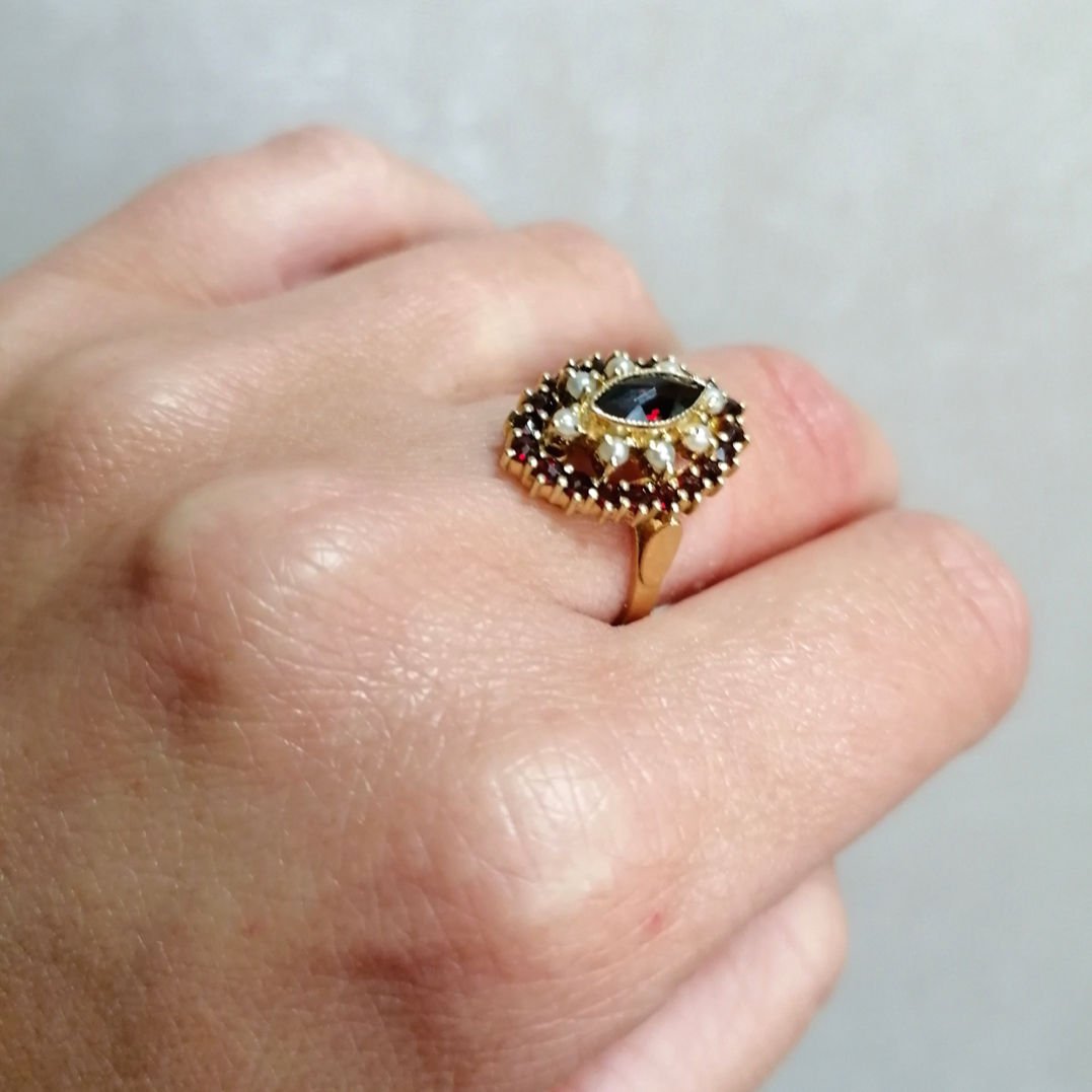 Bague grenats vintage - Castafiore