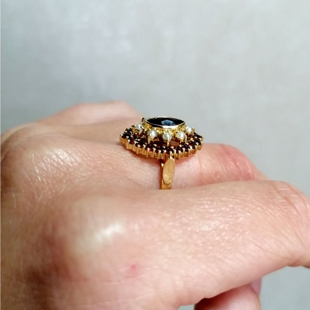Bague grenats vintage - Castafiore