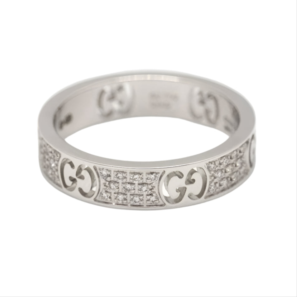 Bague GUCCI en or blanc et diamants - Castafiore