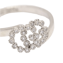 Bague GUCCI "Running G" en or blanc et diamants - Castafiore