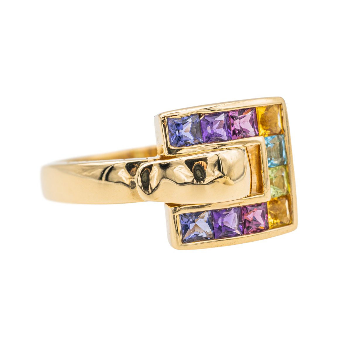 Bague Guy Laroche Boucle en or jaune avec citrine et autres pierres fines - Castafiore