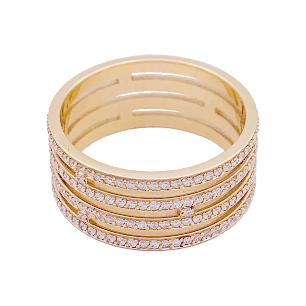 Bague Hermès, "Ariane", or rose, diamants. - Castafiore