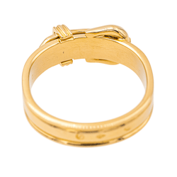 Bague HERMÈS "Ceinture" en or jaune et diamants - Castafiore