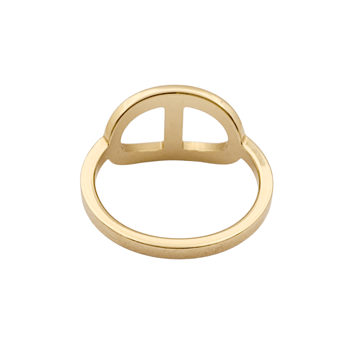 Bague HERMÈS "Chaîne d'ancre contour" en or rose et diamants - Castafiore