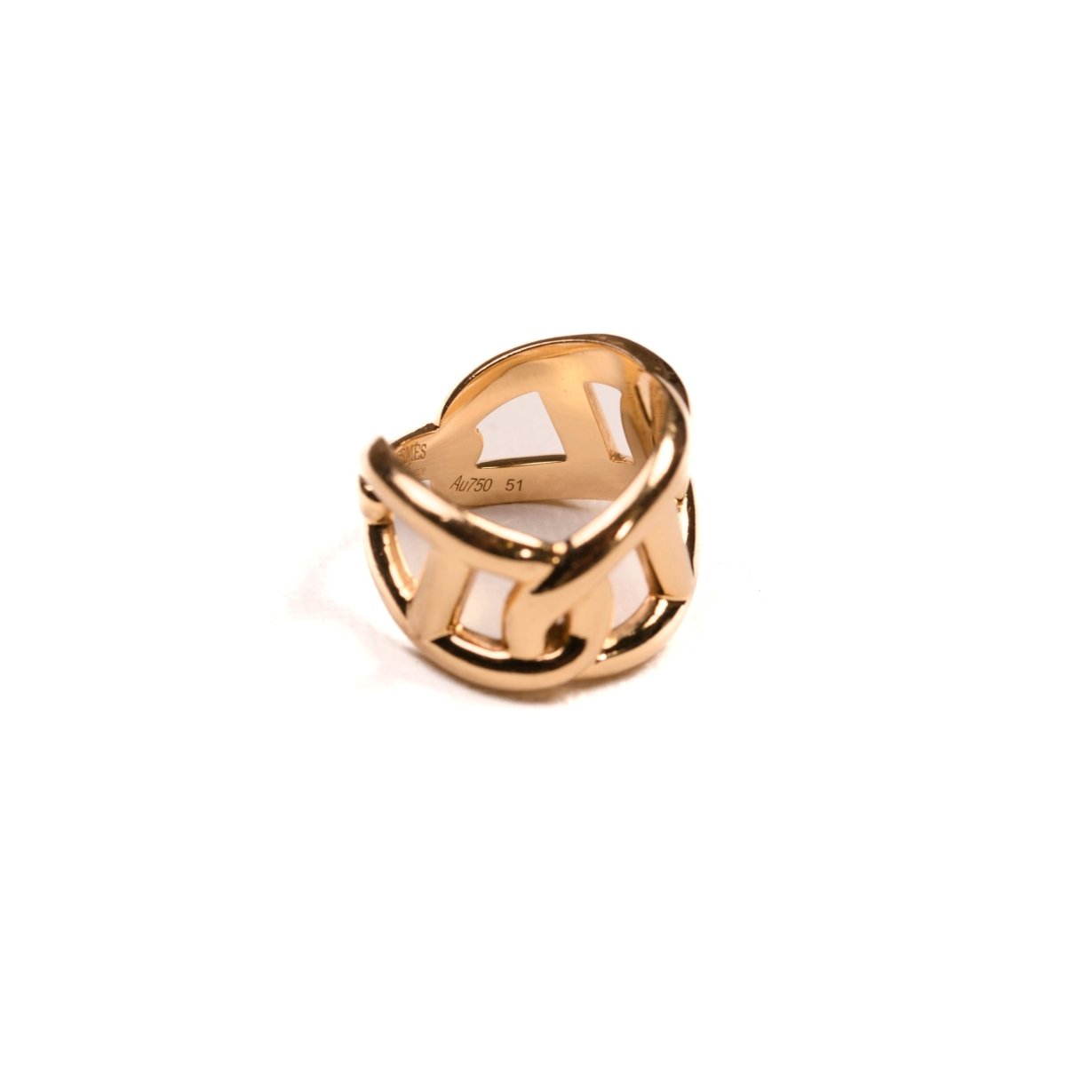 Bague Hermès Chaîne d'Ancre Enchaînée en or jaune - Castafiore