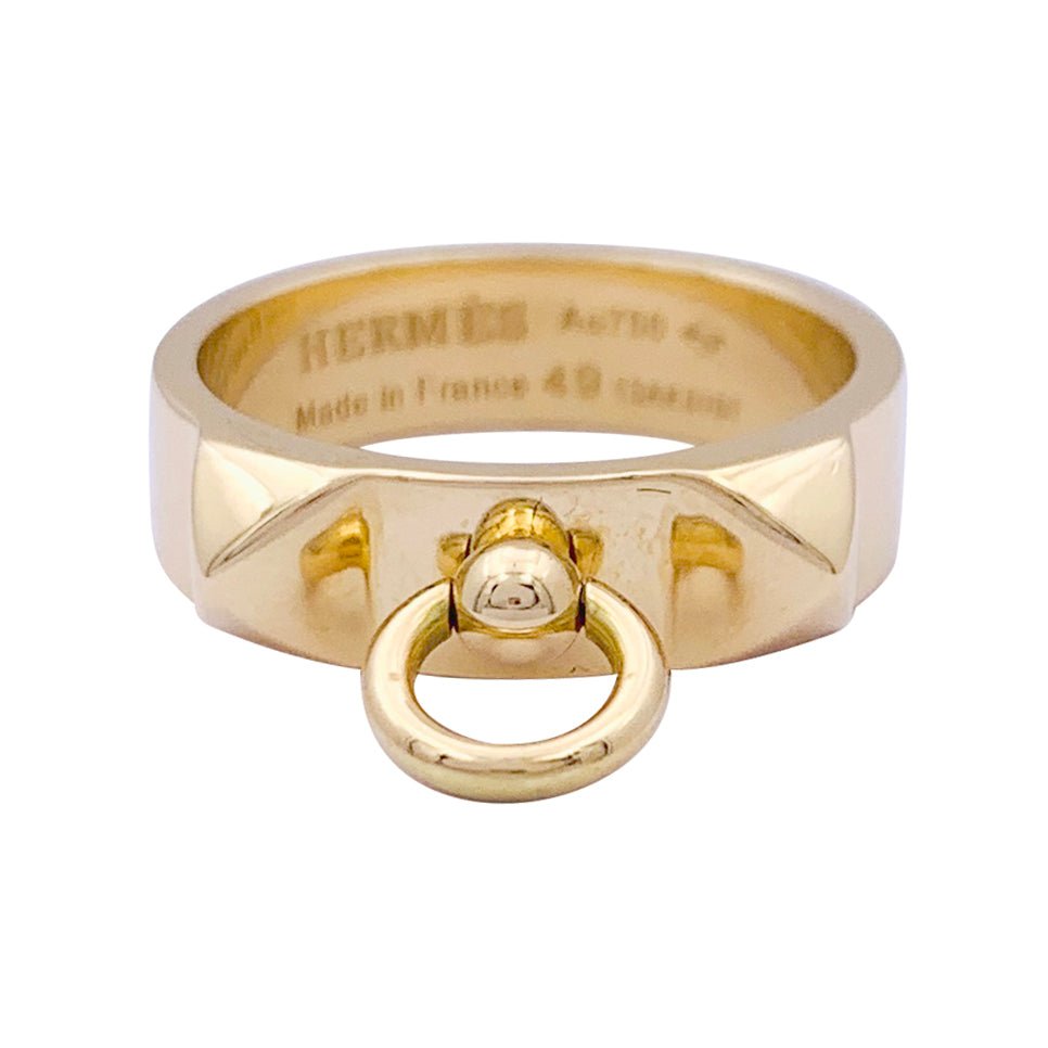 Bague HERMÈS, "Collier de chien", or jaune. - Castafiore