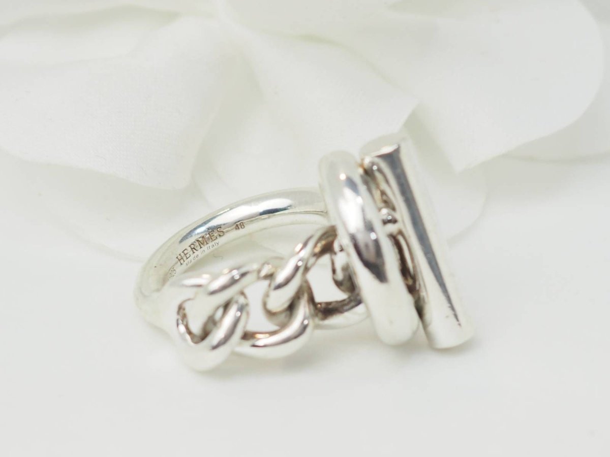 Bague HERMÈS Croisette en argent - Castafiore