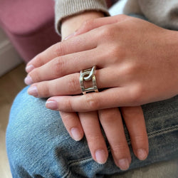 Bague HERMÈS "Cythère" en argent - Castafiore