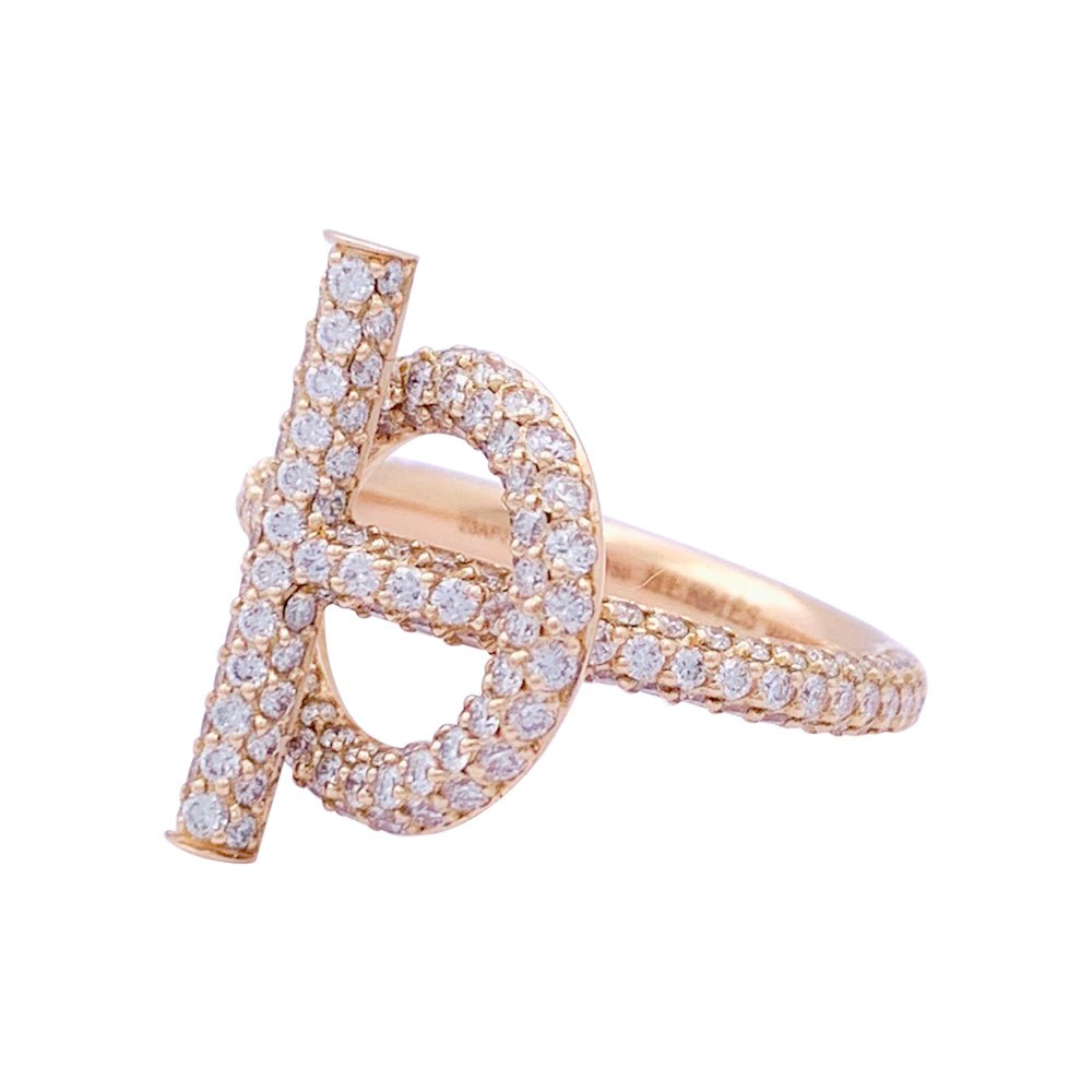 Bague HERMÈS "Echappée Hermès" or rose, diamants. - Castafiore