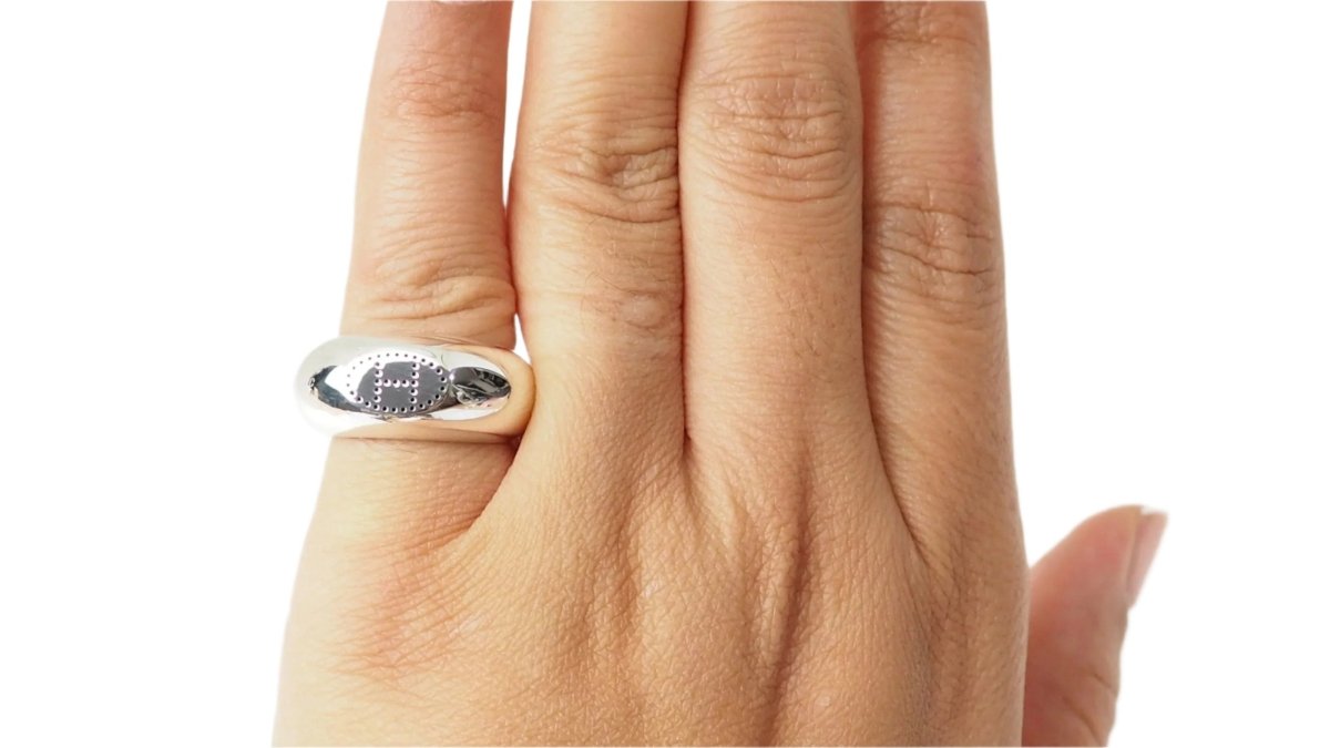 Bague HERMÈS "Éclipse" en argent - Castafiore