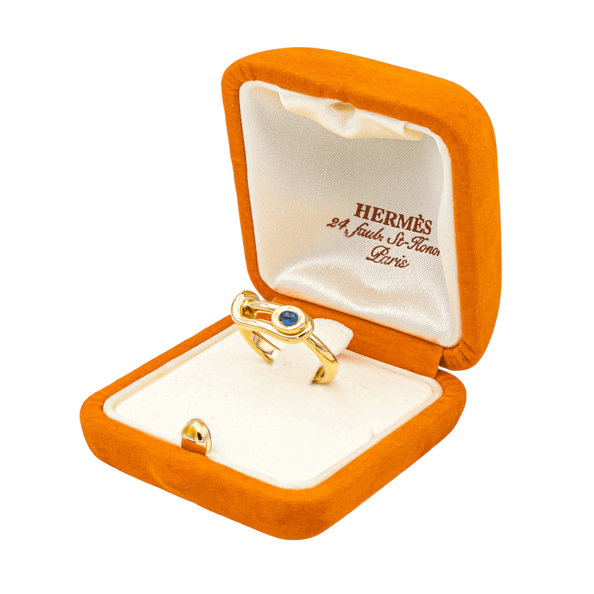 Bague HERMÈS en or jaune et saphir - Castafiore