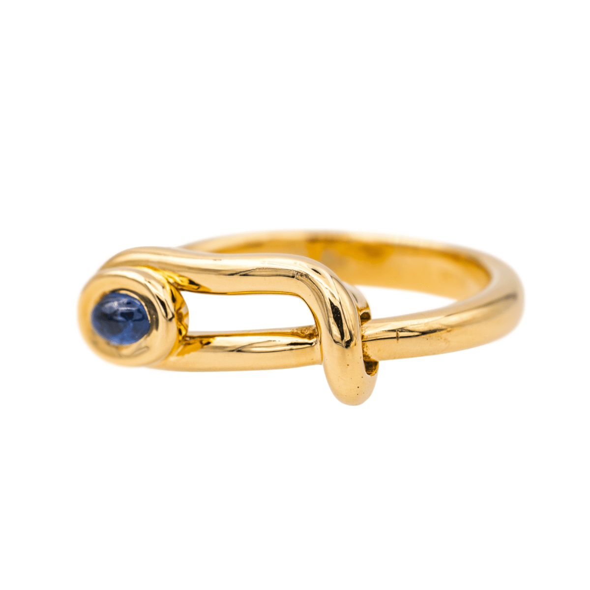 Bague HERMÈS en or jaune et saphir - Castafiore