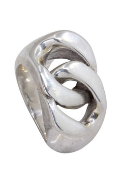 Bague HERMÈS Gourmette en argent - Castafiore