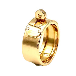 Bague HERMÈS "Kelly" en or rose et diamants - Castafiore
