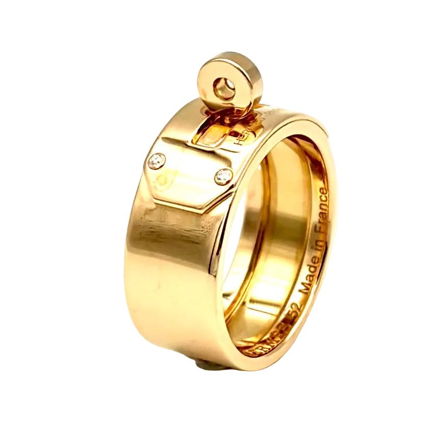 Bague HERMÈS "Kelly" en or rose et diamants - Castafiore