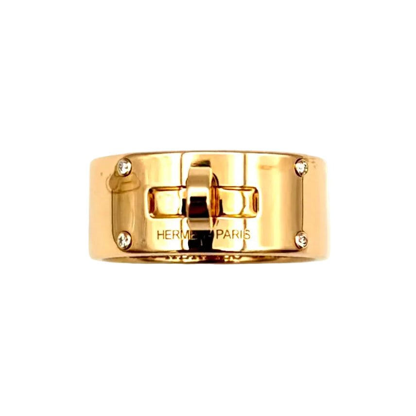 Bague HERMÈS "Kelly" en or rose et diamants - Castafiore