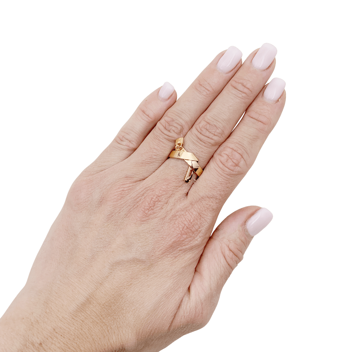 Bague HERMES "Kelly Gavroche" or rose. - Castafiore