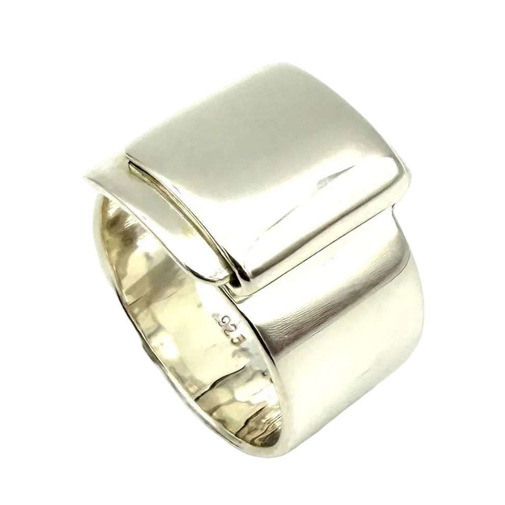 Bague HERMÈS "Pliage" en argent - Castafiore
