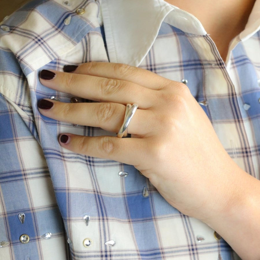Bague HERMES Vertige en argent - Castafiore