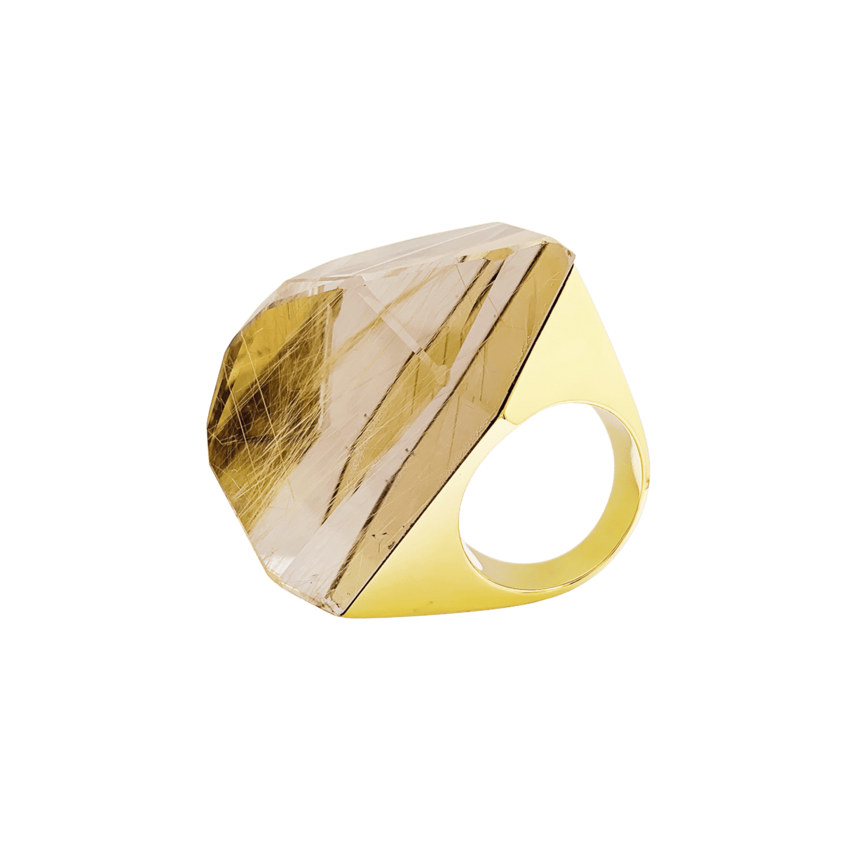 Bague H.STERN Temptation rock en or jaune et quartz rutile - Castafiore