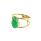 Bague jade cabochon en or - Castafiore