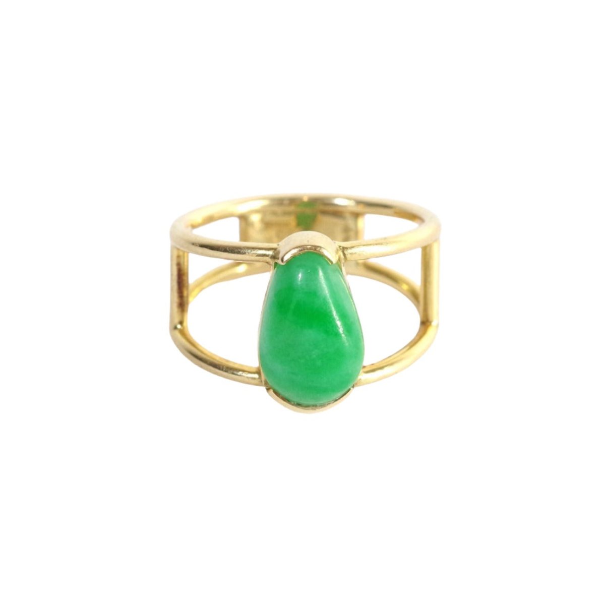 Bague jade cabochon en or - Castafiore