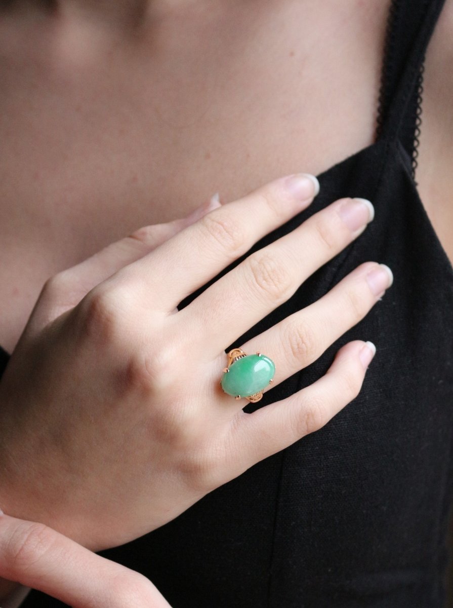 Bague Jade Or jaune - Castafiore