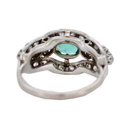 Bague Jarretère en platine, émeraude et diamants - Castafiore