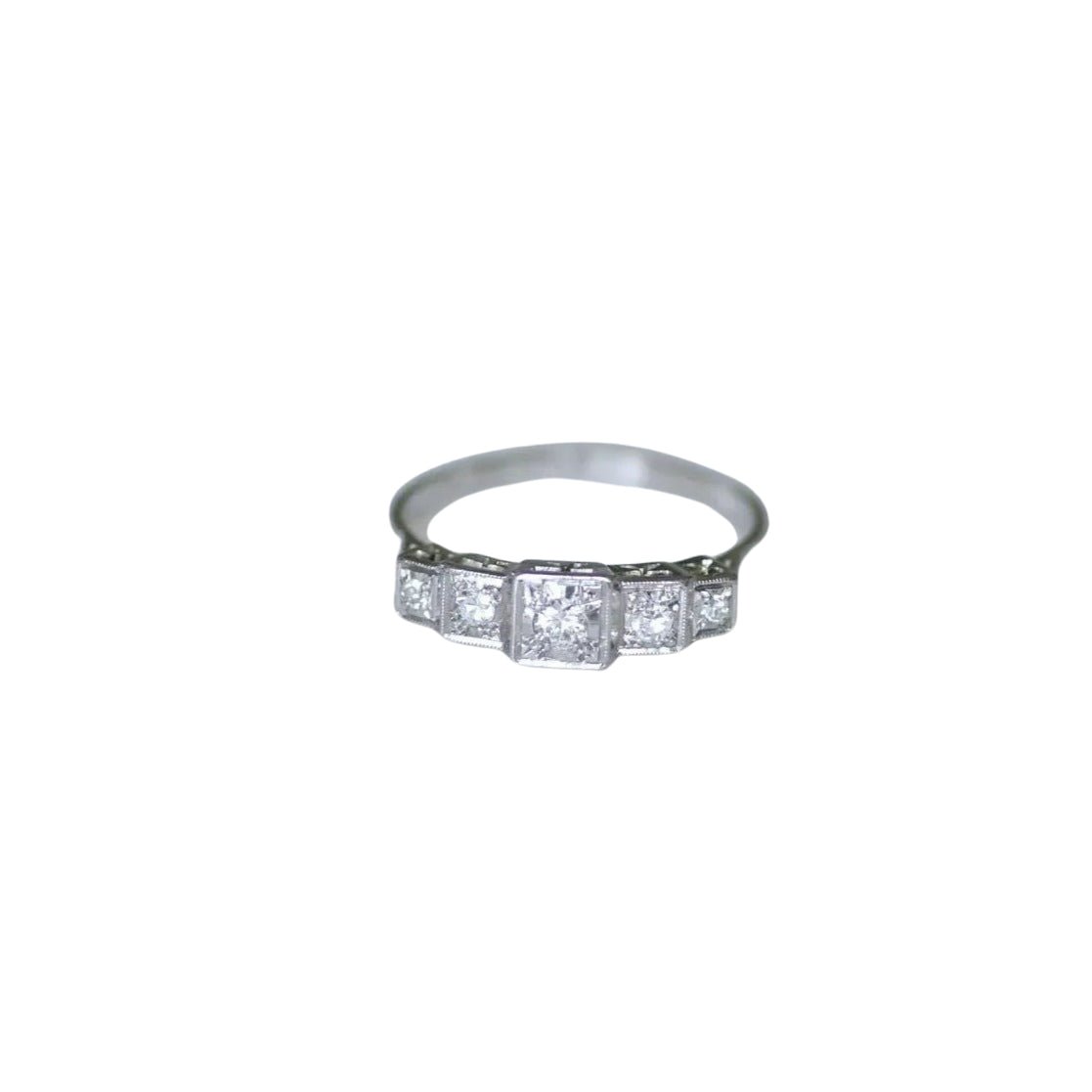Bague Jarretière Art Déco Diamants - Castafiore