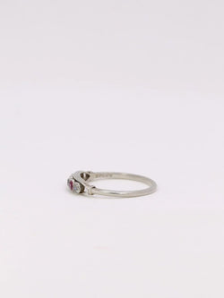 Bague jarretière Belle Epoque diamants rubis - Castafiore