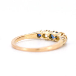 Bague Jarretière Belle Époque, Or 18 carats, Saphirs et Diamants Naturels - Castafiore