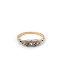 Bague jarretière diamants 0.14 ct en or - Castafiore