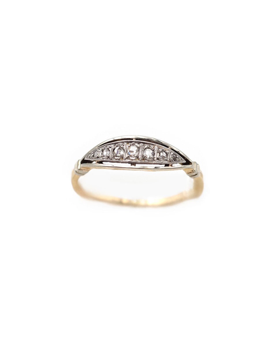 Bague jarretière diamants 0.14 ct en or - Castafiore