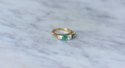 Bague Jarretière Emeraudes et Diamants Or Jaune - Castafiore