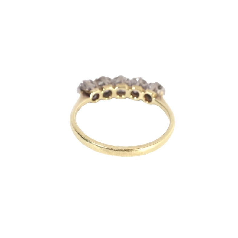 Bague Jarretière en diamants, or jaune et platine - Castafiore