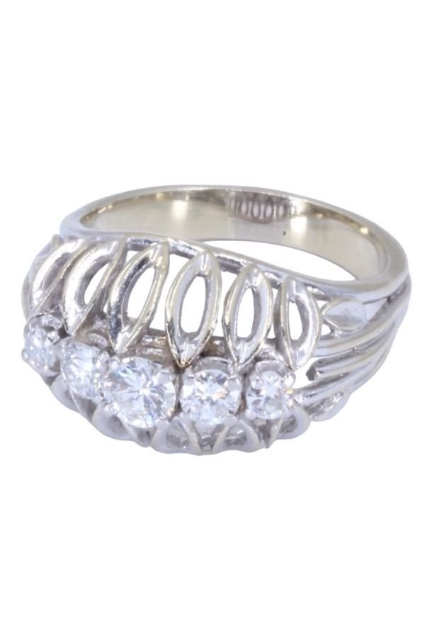 Bague jarretière en or blanc et diamants - Castafiore