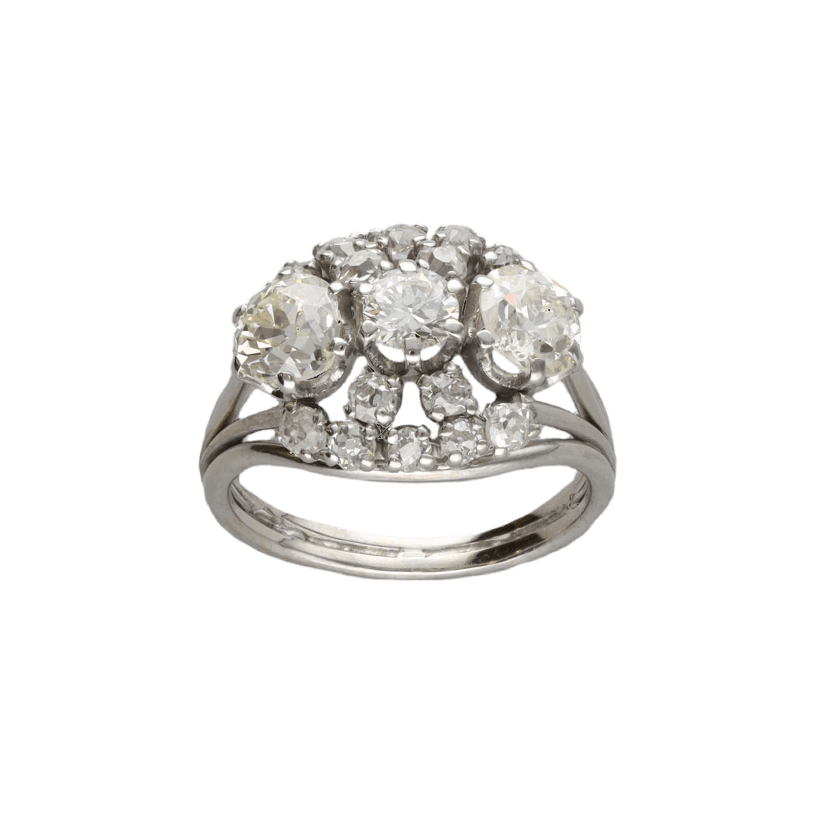 Bague Jarretière en or blanc et diamants - Castafiore