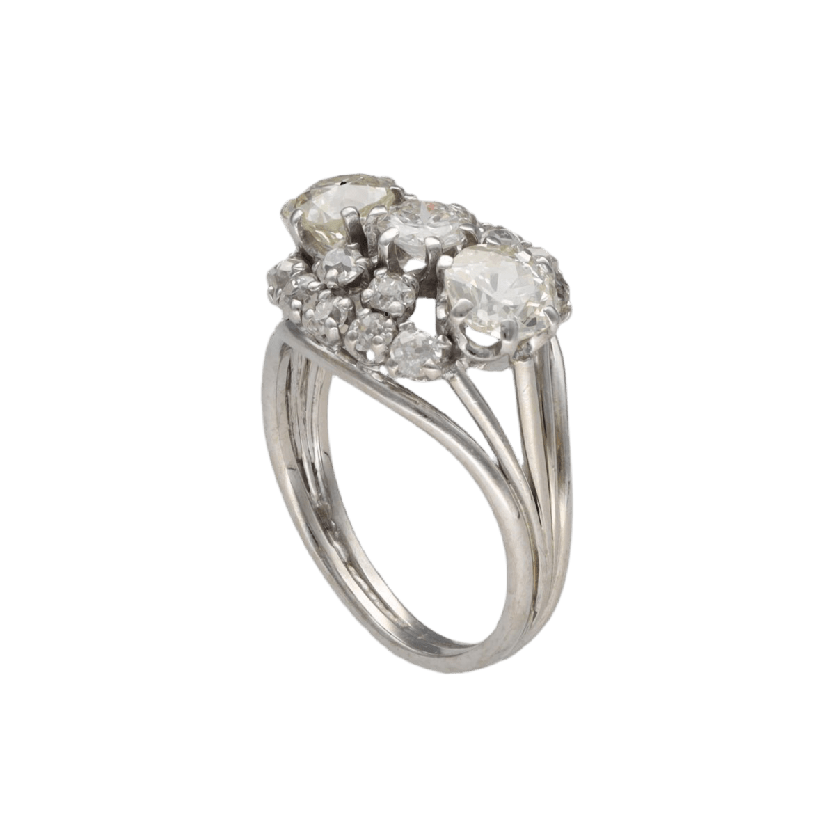 Bague Jarretière en or blanc et diamants - Castafiore