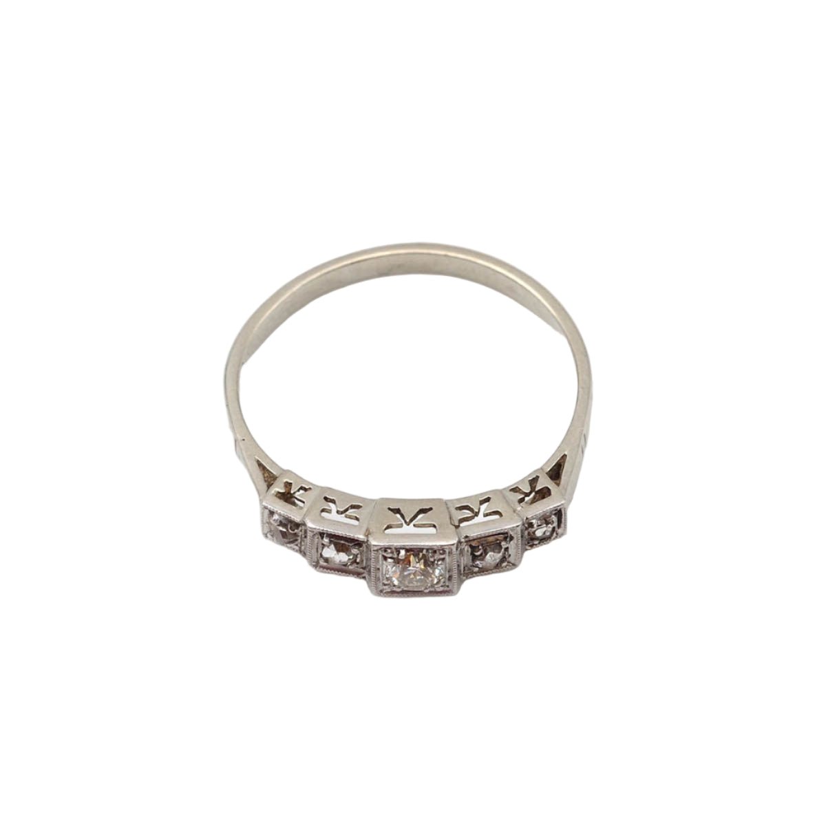 Bague Jarretière en or blanc, platine et diamants - Castafiore