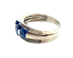 Bague Jarretière en or blanc, saphirs, et diamants - Castafiore