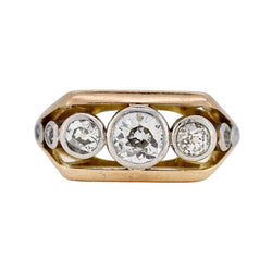 Bague Jarretière en or jaune, platine et diamants - Castafiore