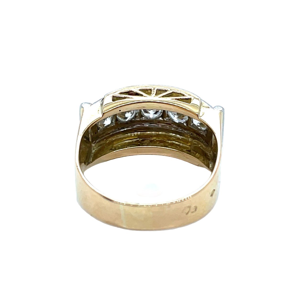 Bague Jarretière en or jaune, platine, et diamants - Castafiore
