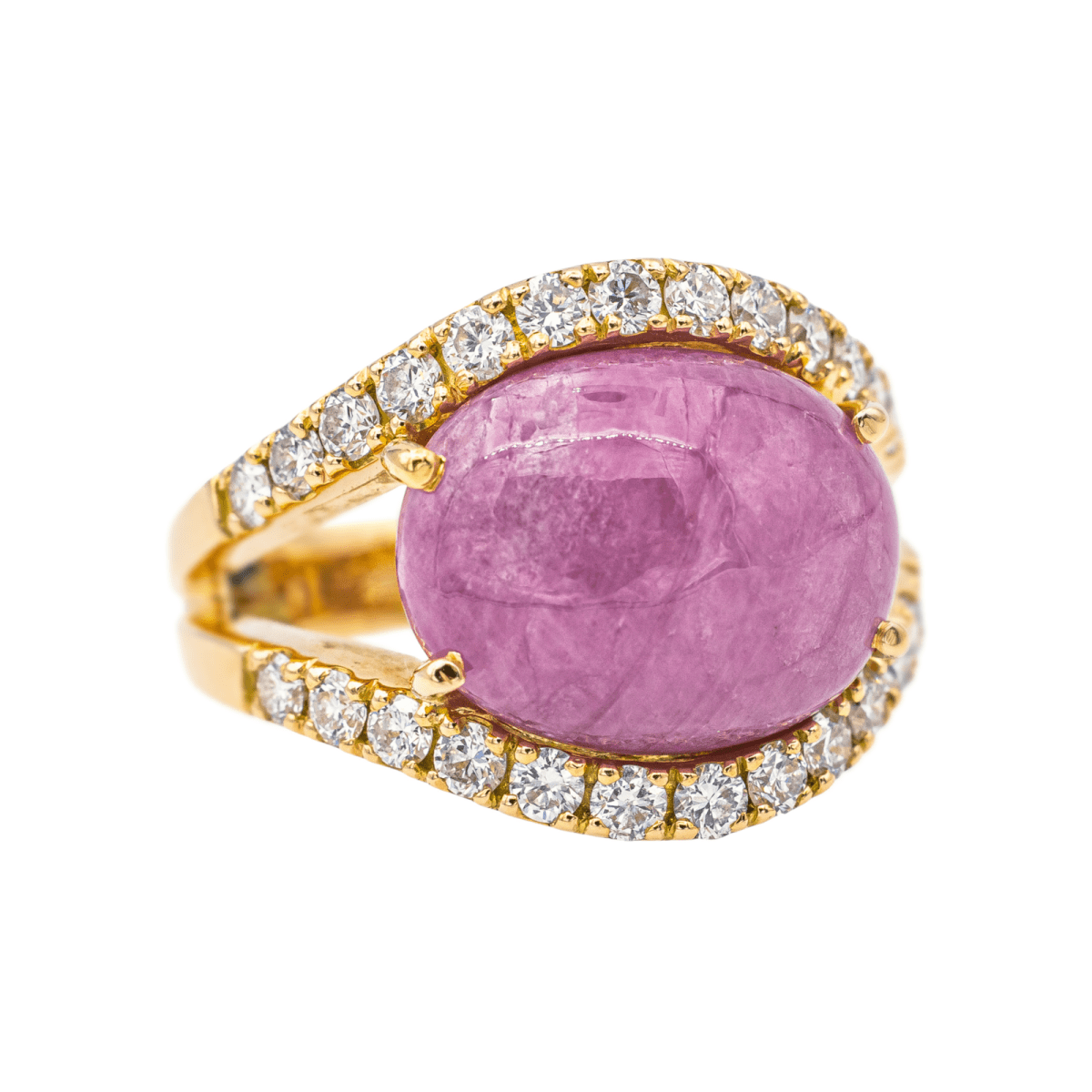 Bague Jarretière en or jaune, rubis et diamants - Castafiore