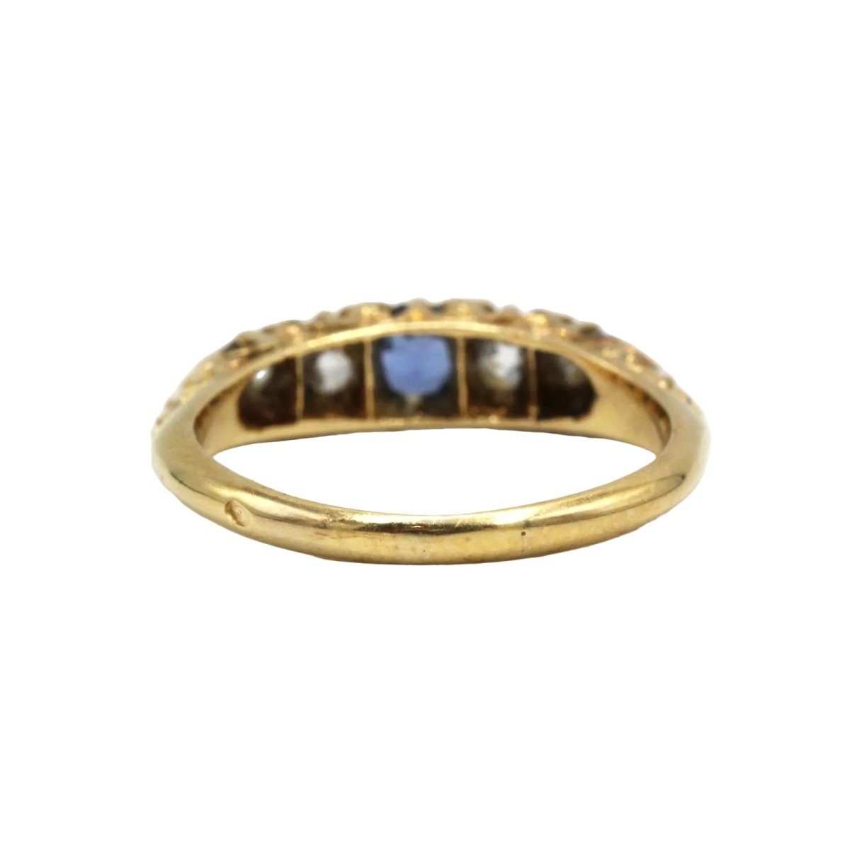 Bague Jarretière en or jaune, saphir et diamants - Castafiore