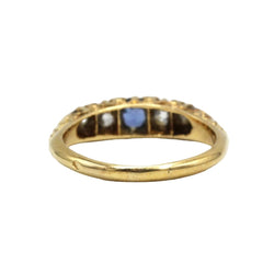 Bague Jarretière en or jaune, saphir et diamants - Castafiore