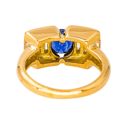 Bague Jarretière en or jaune, saphir et diamants - Castafiore