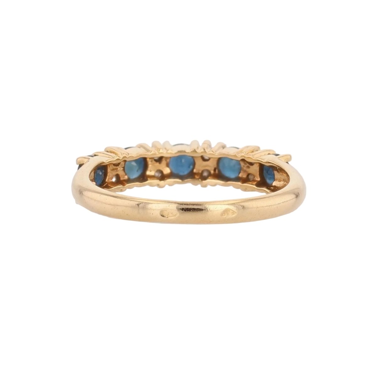 Bague Jarretière en or jaune, saphirs et diamants - Castafiore