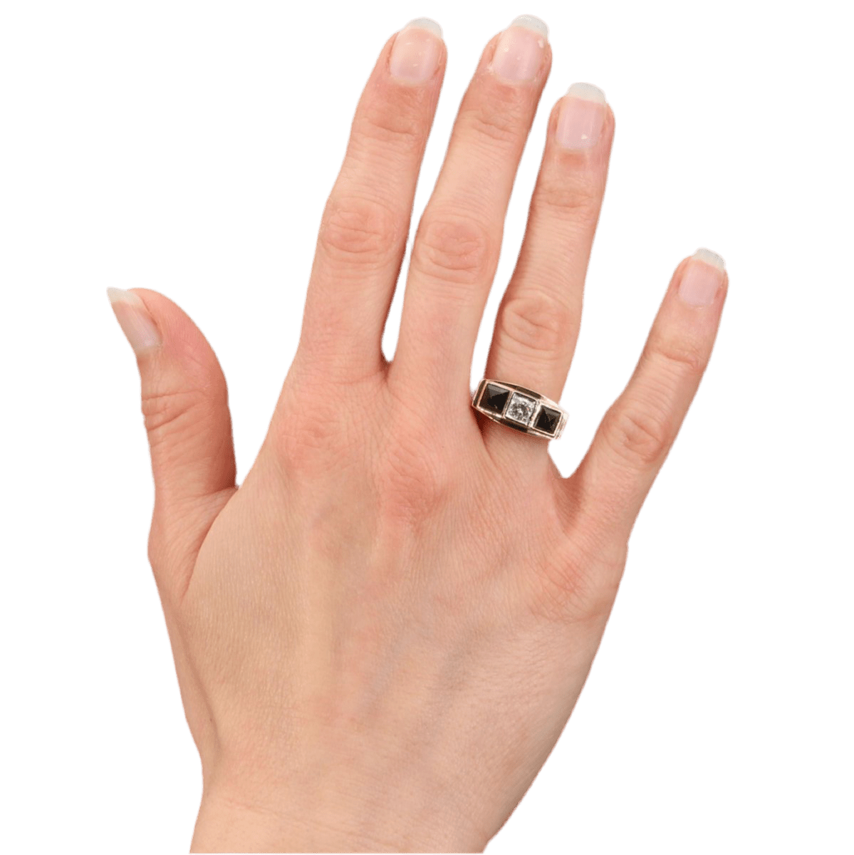 Bague Jarretière en or jaune, saphirs et diamants - Castafiore